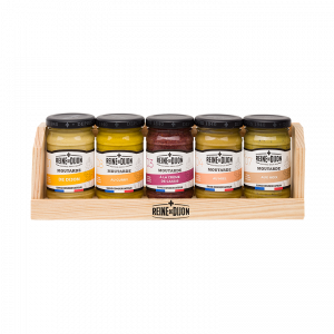 Présentoir bois 5 flacons - Reine de Dijon